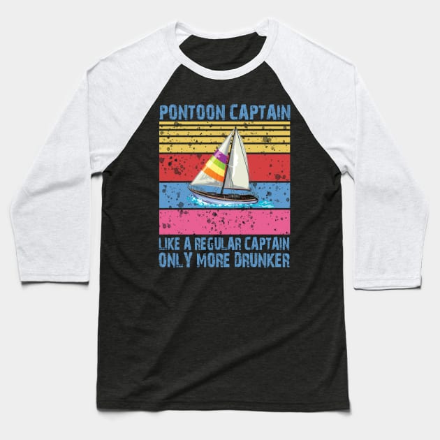 Pontoon Captain Retro Baseball T-Shirt by Imutobi